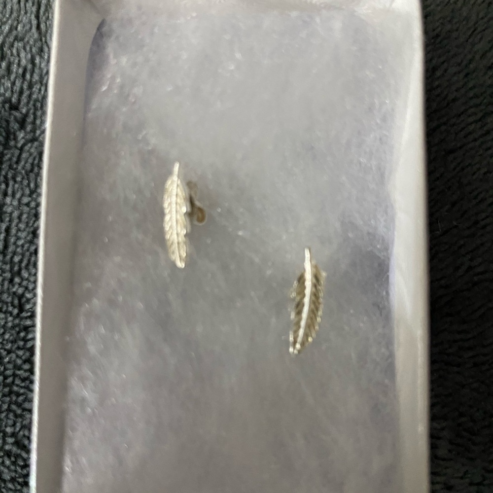 Silver leaf earrings